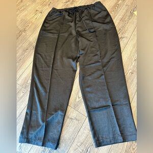 Madewell Pintucked Slim Pull-On Pants in Satin XL